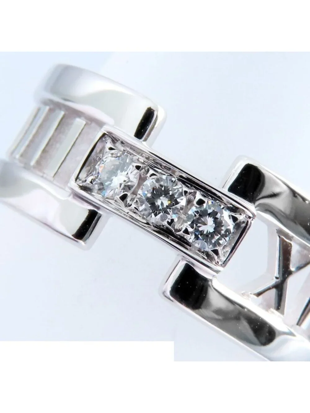 Tiffany & Co Open Atlas Ring White Gold 18K Diamond Ring